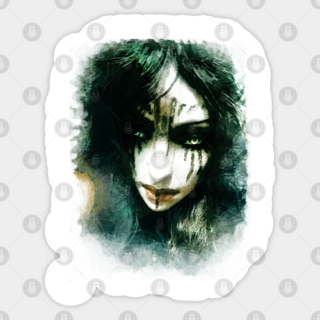 Raven queen portrait two Sticker by Paulina Gravagno